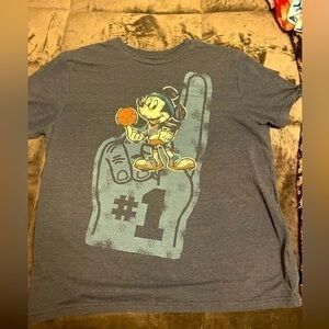 Disney Parks Mens Dark Blue Micky Mouse Print Shirt L